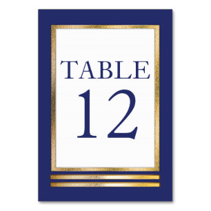 Numeração De Mesa Azul Amarelo Branco Moderno Simples Elegante