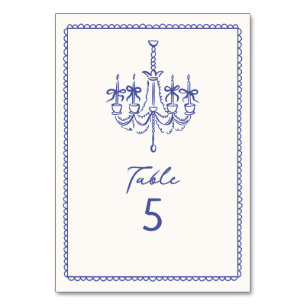 Numeração De Mesa Azul branco, desenhado à mão, casamento ilustrativ