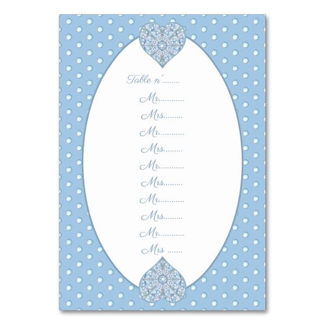 Numeração De Mesa Azul claro-azulado cerâmico (Frente)