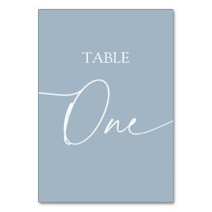 Numeração De Mesa Azul empoeirado minimalista elegante