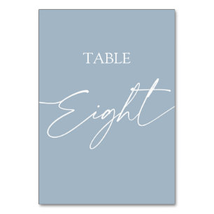 Numeração De Mesa Azul empoeirado minimalista elegante mesa oito