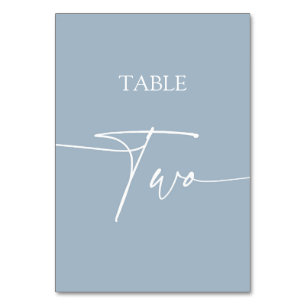 Numeração De Mesa Azul empoeirado minimalista mesa dois elegante