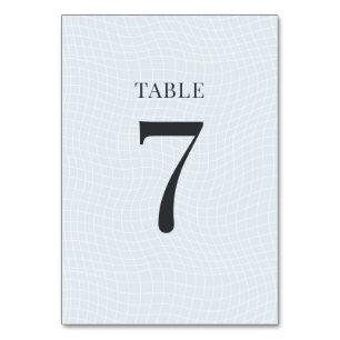 Numeração De Mesa Azul Glacial Moderno & Grade Distorcida