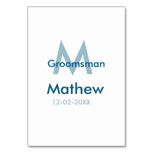 Numeração De Mesa Azul marinho padrinho nome letra data masculino po