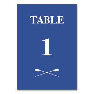 Numeração De Mesa Azul-monograma de remos cruzados