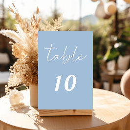 Numeração De Mesa Azul poeirento elegante minimalista casamento scri