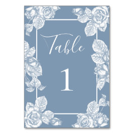 Numeração De Mesa Azul Poeirento Floral