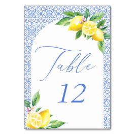 Numeração De Mesa Azulejo azul italiano Lemon Positano