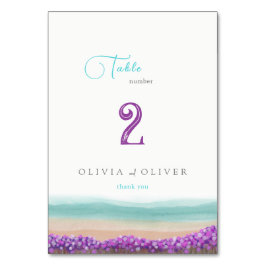 Numeração De Mesa Azure Coast in Bloom Wedding
