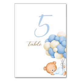 Numeração De Mesa Balões de Aquarela do Urso de Teddy Mesa 5