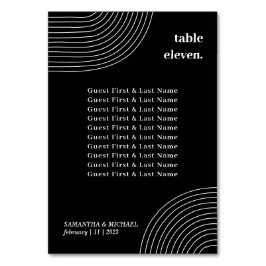 Numeração De Mesa Banco de hóspedes da Linha Geométrica Simples Pret