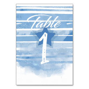 Numeração De Mesa Bandas Azuis Patrióticas e Estrela, 4 de julho