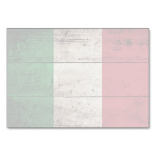 Numeração De Mesa Bandeira de Italia na grão de madeira velha