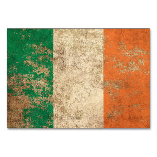 Numeração De Mesa Bandeira envelhecida áspera do irlandês do vintage