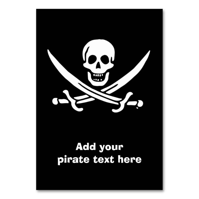 Numeração De Mesa Bandeira pirata de Jolly roger (Frente)