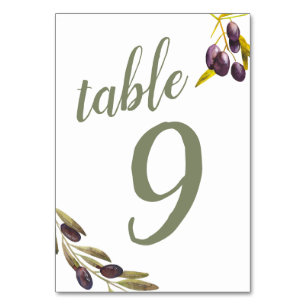 Numeração De Mesa Banho-oliva do Mediterrâneo - Fama Personalizada