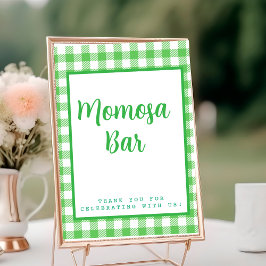 Numeração De Mesa Bar Mimosa "Momosa" de Gingham Verde
