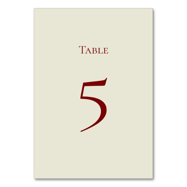 Numeração De Mesa Basic and Elegant Table Number Card (Frente)