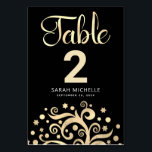 Numeração De Mesa Bat Mitzvah Black Gold Tree - Escritura da Vida<br><div class="desc">Nenhuma festa do Bat Mitzvah está completa sem cartões de números de tabela personalizados. Deixe o seu Bat Mitzvah favorito se orgulhar, se regozijar e celebrar seu marco em seu partido perfeitamente coordenado. Esta sofisticada, chica, espantosa, abstrato gráfica faux gold foil tree com uma estrela cintilante de David e "folhas"...</div>