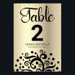 Numeração De Mesa Bat Mitzvah Gold Foil Tree of Life Black Script<br><div class="desc">Nenhuma festa do Bat Mitzvah está completa sem cartões de números de tabela personalizados. Deixe o seu Bat Mitzvah favorito se orgulhar, se regozijar e celebrar seu marco em seu partido perfeitamente coordenado. Esta sofisticada, chica, espantosa, abstrato gráfica negra com estrela cintilante de David e "folhas" de ponto, juntamente com...</div>