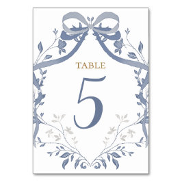 Numeração De Mesa Batismo laço azul elegante