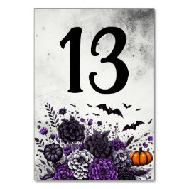 Numeração De Mesa Bats e Flores Mesa Número 13