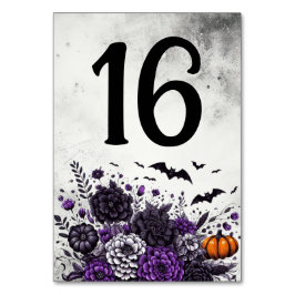 Numeração De Mesa Bats e Flores Mesa Número 16