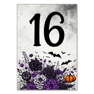 Numeração De Mesa Bats e Flores Mesa Número 16