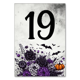 Numeração De Mesa Bats e Flores Mesa Número 19