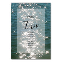 Beach Sea Water Sparkles Casamento Nomes de Convid