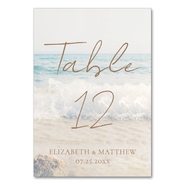 Numeração De Mesa Beach Wedding Seaside/Oceanside Wedding (Frente)