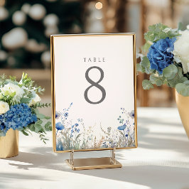Numeração De Mesa Bebê Azul Em Chá de fraldas De Flor Floral