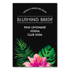 Numeração De Mesa Bebida de Assinatura de Hibiscus Rosa