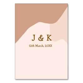 Numeração De Mesa Beige boho curvado nome do casamento laranja