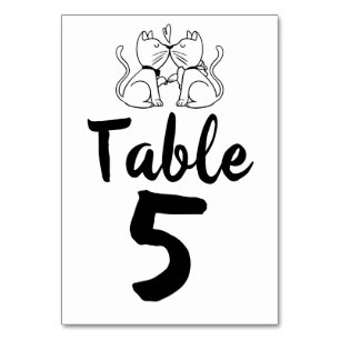 Numeração De Mesa Beijar Gatos Gatinho Bonito Casamento Branco Preto