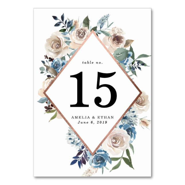 Numeração De Mesa Beleza em Flor | Casamento (Frente)