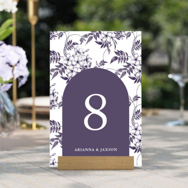 Numeração De Mesa Belo Casamento de Arca Floral Roxo (Criador carregado)