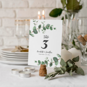 Numeração De Mesa Belo casamento delicado de folhagem de eucalipto