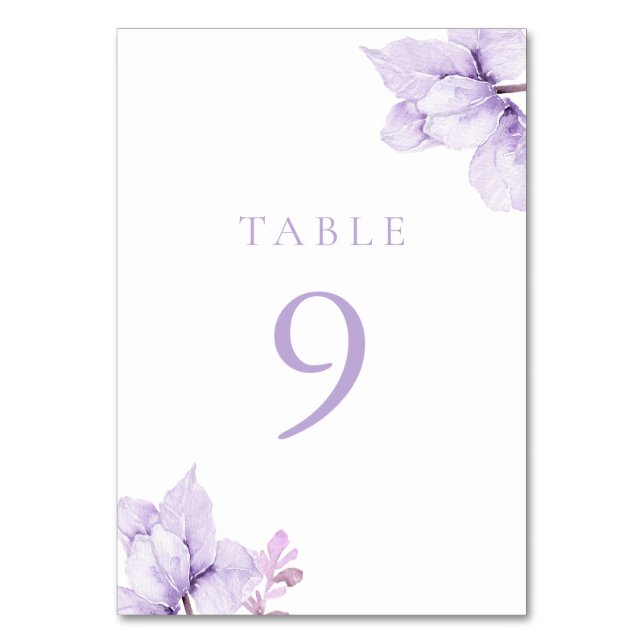 Numeração De Mesa Belo Casamento Floral Roxo (Frente)