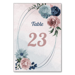 Numeração De Mesa belo verde-floral azul-rosa