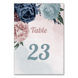 Numeração De Mesa belo verde-floral azul-rosa