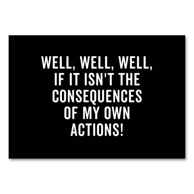 Numeração De Mesa Bem, bem, se não são as consequências (Frente)