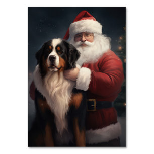 Numeração De Mesa Bernese Mountain Dog Papai Noel Natal Festivo