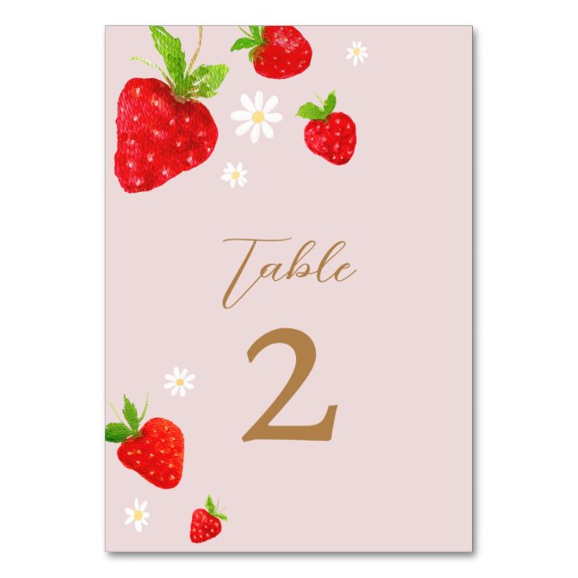 Numeração De Mesa Berry First 1rua Morango Aniversário (Frente)