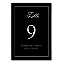 Numeração De Mesa Black and White Script Wedding