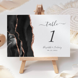 Numeração De Mesa Black Rose Gold Ágata Casamento