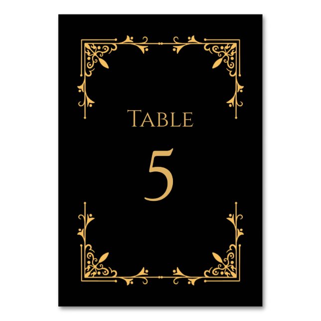 Numeração De Mesa Black Tie Royal Regency Wedding Table Number (Frente)