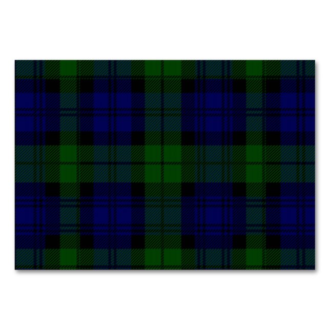 Numeração De Mesa Black Watch Tartan Blue Green Xadrez (Frente)