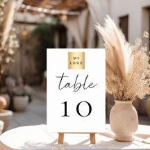Black white business logo table number