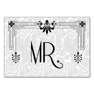Numeração De Mesa Black White Roaring 20s Art Deco Wedding Mr.
